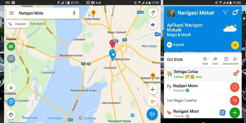 Tampilan antarmuka aplikasi Navigasi Motor yang informatif dan interaktif.