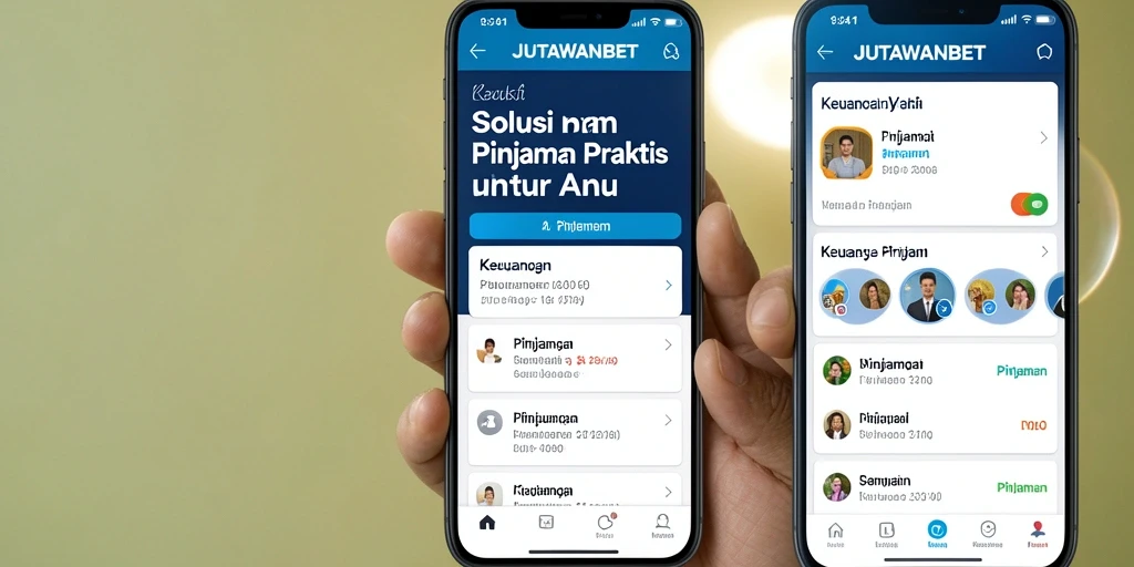 Antarmuka aplikasi JUTAWANBET dengan fitur pinjaman yang mudah digunakan.