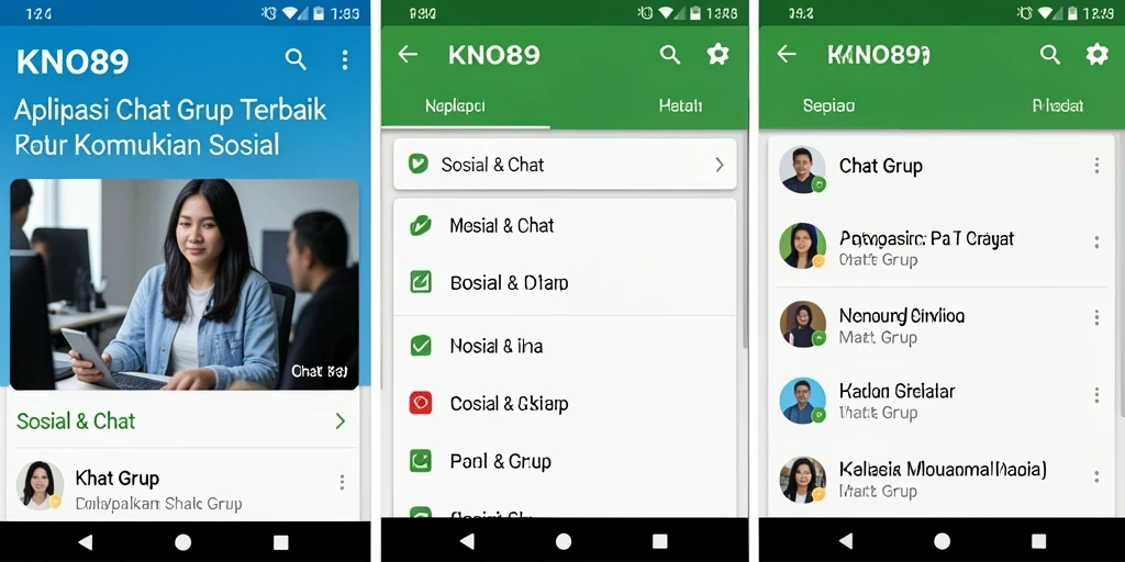 Antarmuka Chat Grup KNO89 yang sederhana dan menarik