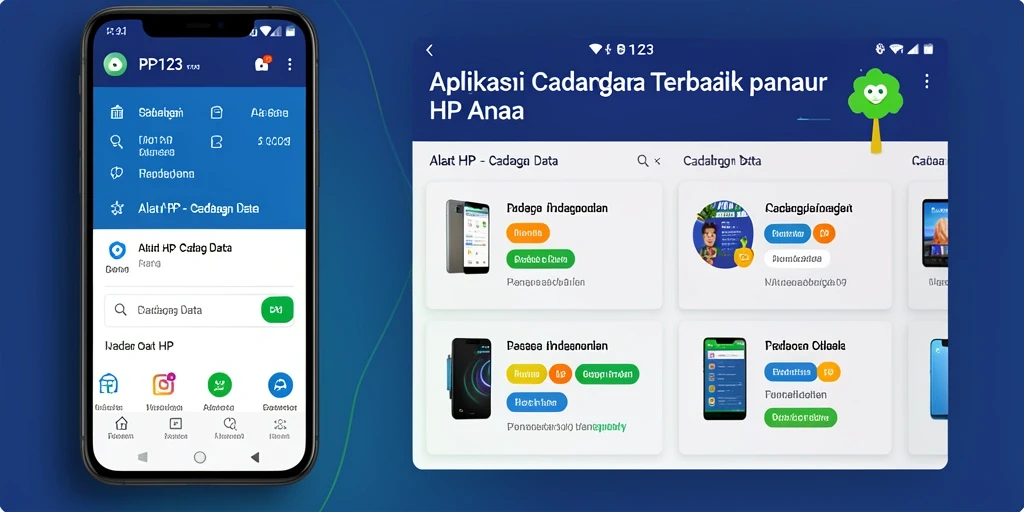 Antarmuka aplikasi PP123 yang intuitif untuk cadangan data.