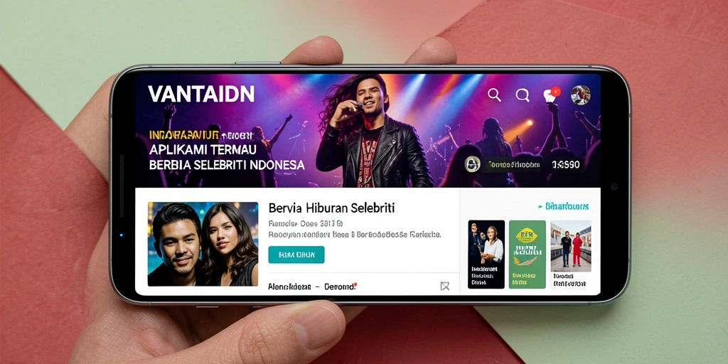 Screenshot antarmuka VANTAIDN yang menampilkan berita selebriti terkini.